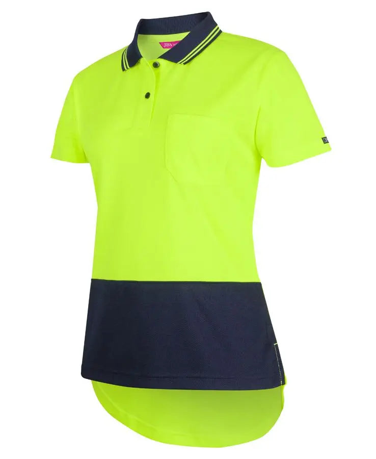 JB's Women's Hi-Vis Drop Tail Polo Shirt 6HDS1 Metro Workwear.